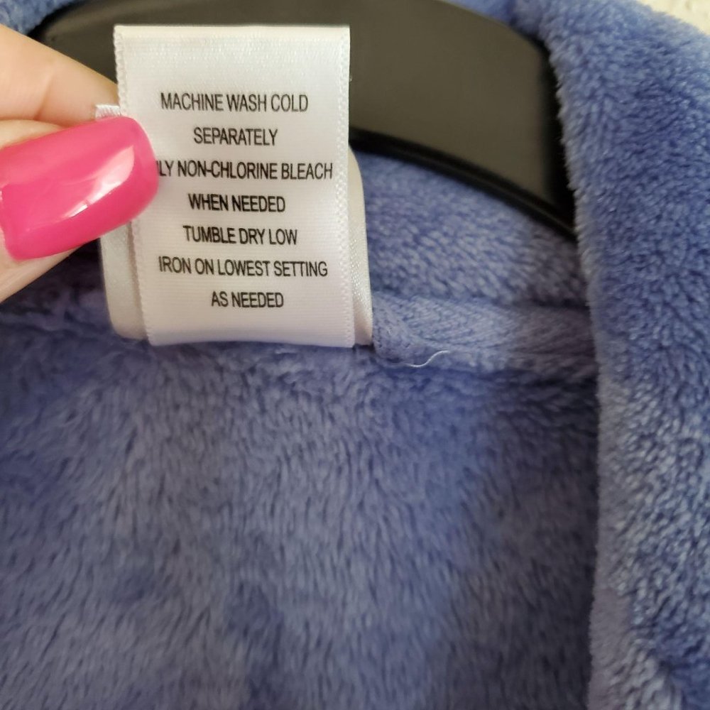 NATORI PLUSH ROBE W/BELT M PURPLE - Picture 5 of 9